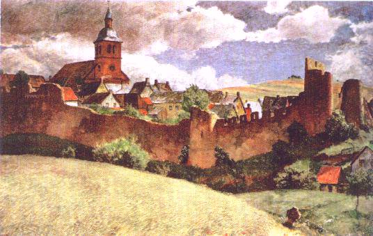 Ölgemälde von Hillesheim/Eifel von Fritz von Wille