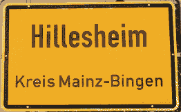 Ortsschild Hillesheim/Rheinhessen